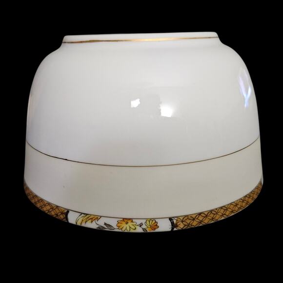 Noritake Hand Painted Japan Floral Gold Trim Bowl 5" Dia x 3" H Vintage Mark M - Picture 2 of 6